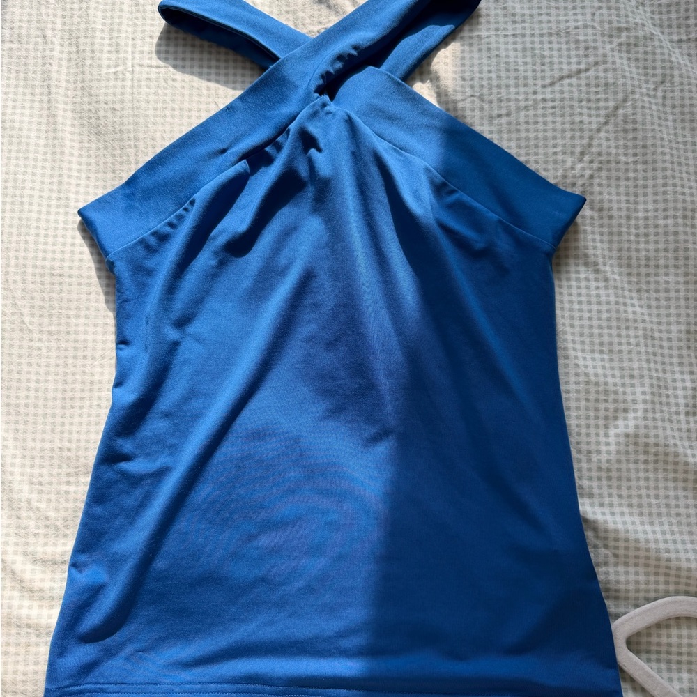 SHEIN Royal Blue Crossback Tank Top